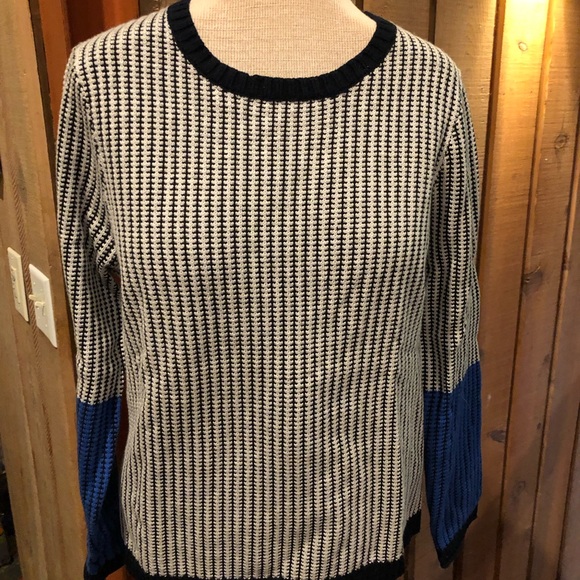 Lisa Todd Black and White Striped Crewneck Sweater - Picture 2 of 11